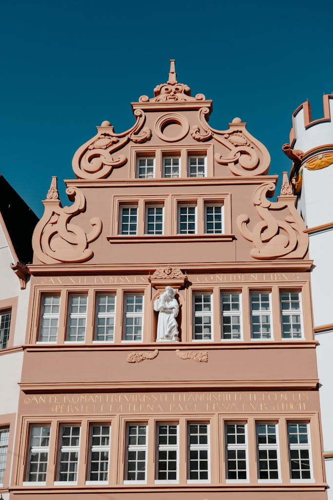Stunning facade of a historical building in Trier showcasing classic German architecture.